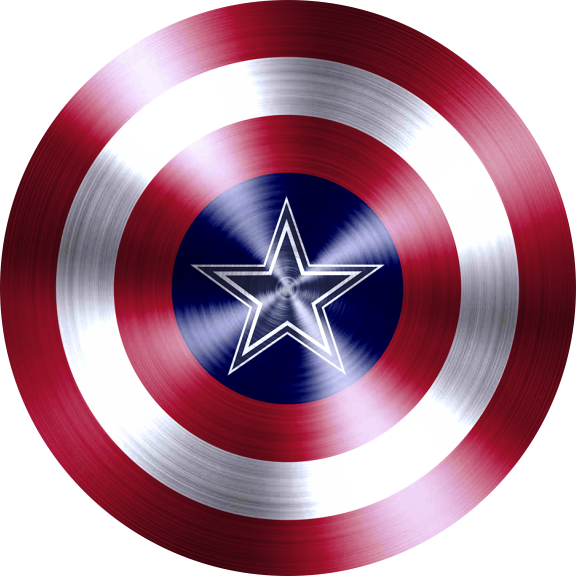 Captain American Shield With Dallas Cowboys Logo iron on paper